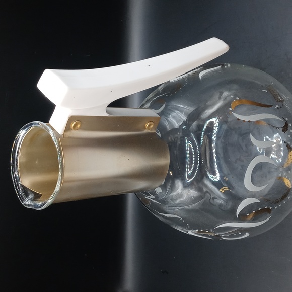 Vintage MCM Colony Glass Coffee Heatproof Carafe White and Gold - Picture 6 of 9